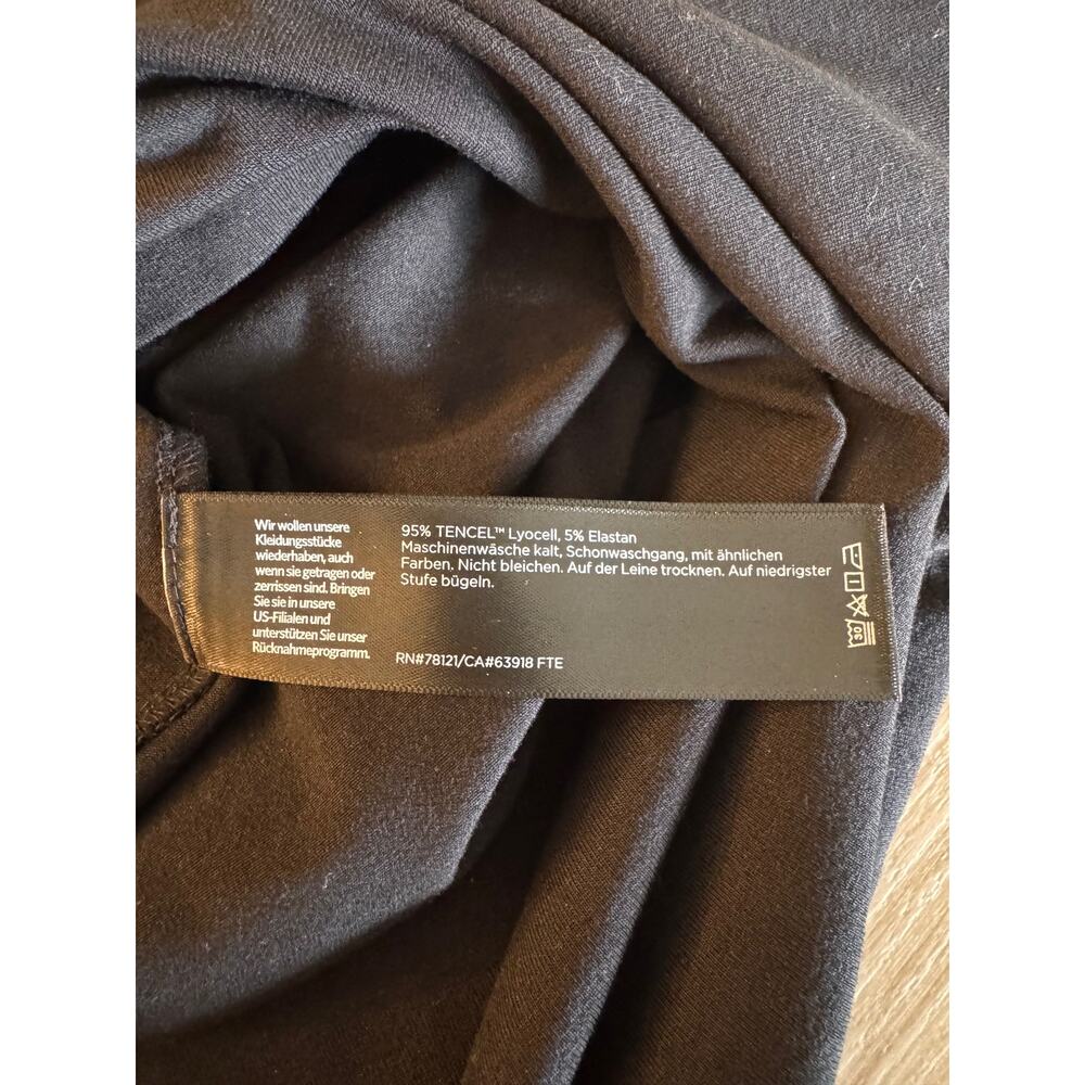 Eileen Fisher Tencel Lyocell Maxi Shift Dress Black Long Sleeve Plus Size 1X - Picture 8 of 8